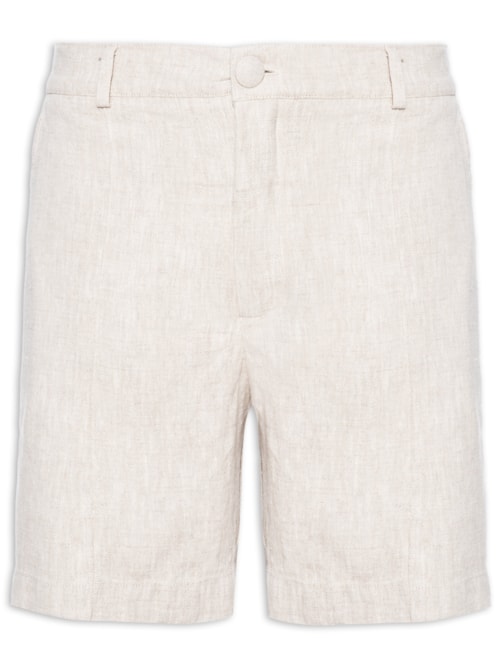 Short Masculino Linho Vinco - Bege