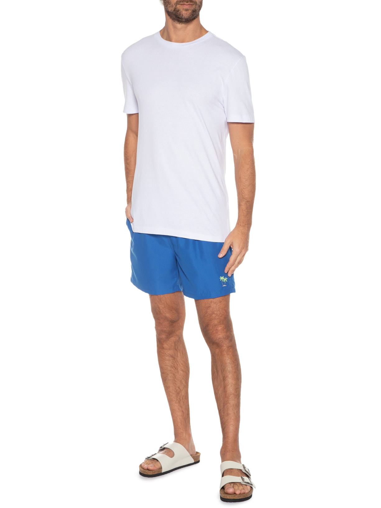 Short Masculino Liso Azul Hering