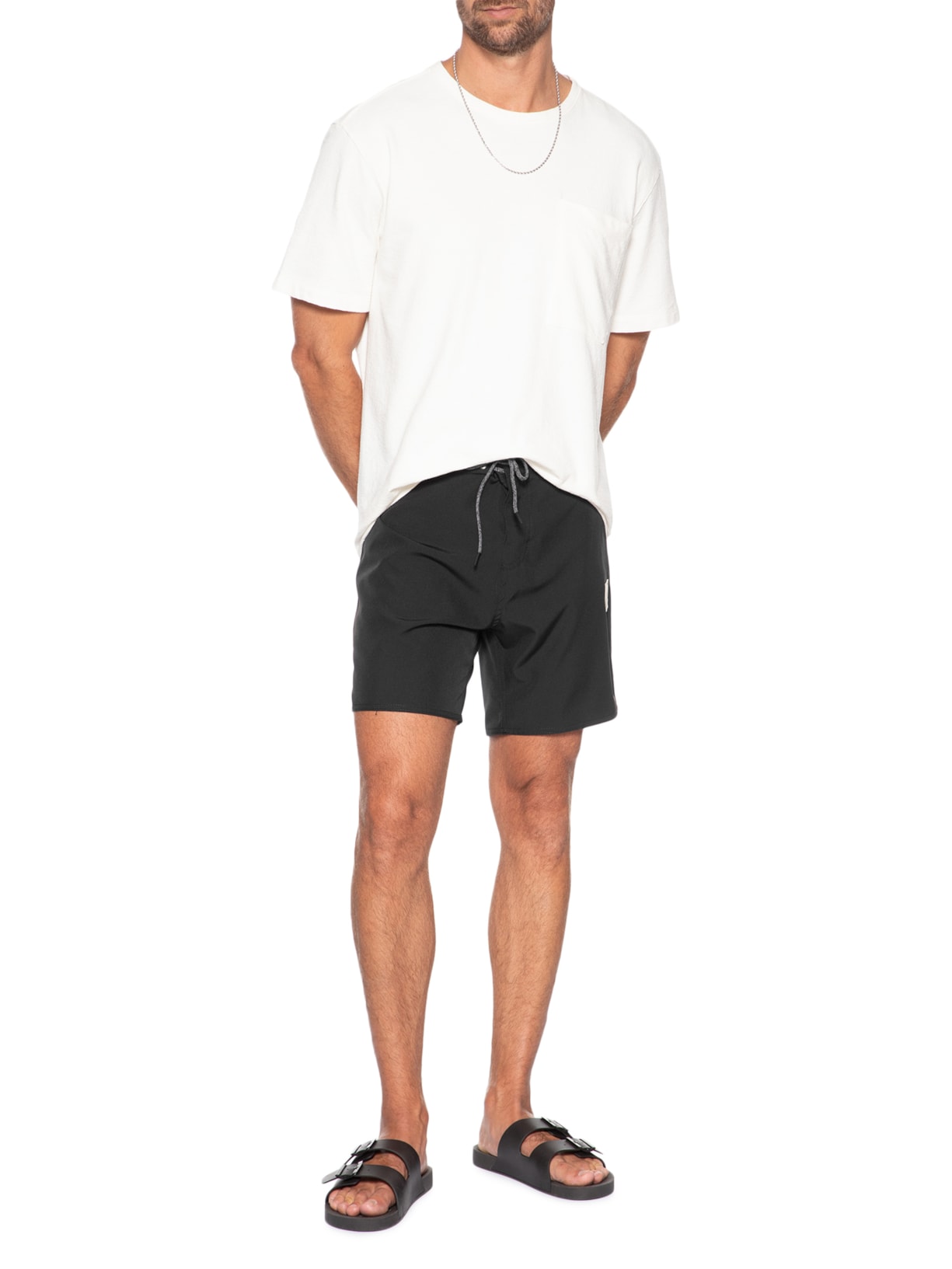 Short Masculino Liso Beachwear Preto Pineapple