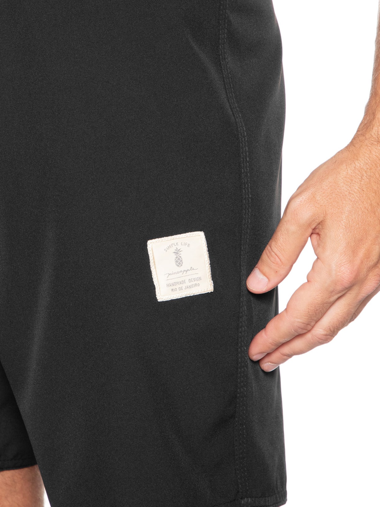 Short Masculino Liso Beachwear Preto Pineapple