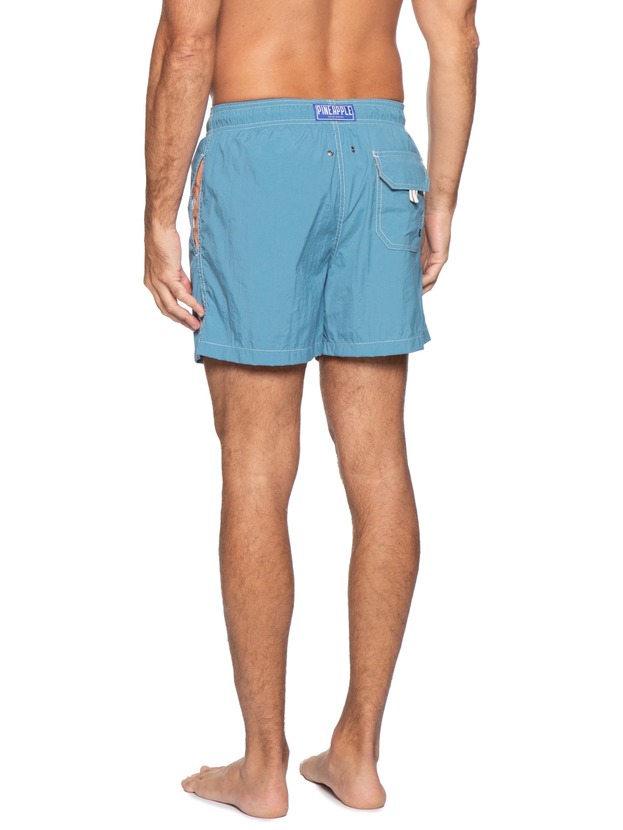 Short Masculino Liso De Praia Azul Pineapple