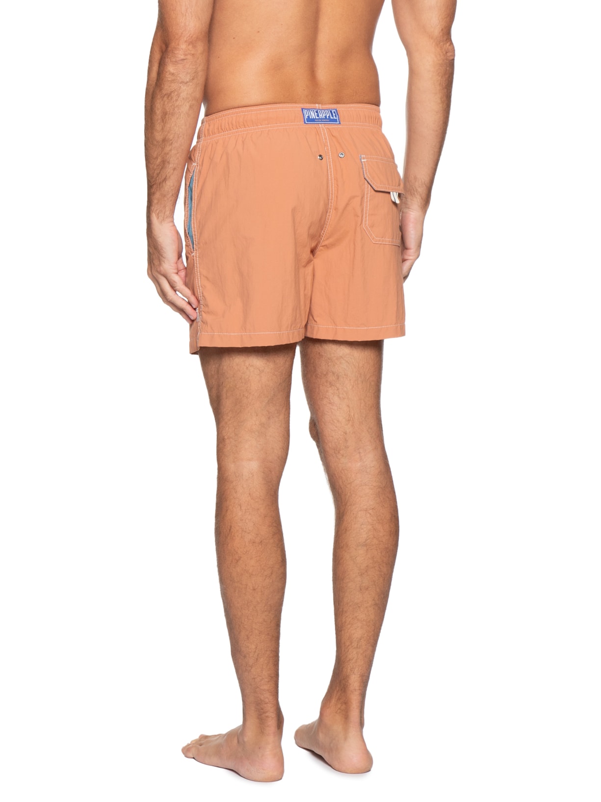 Short Masculino Liso De Praia Laranja Pineapple