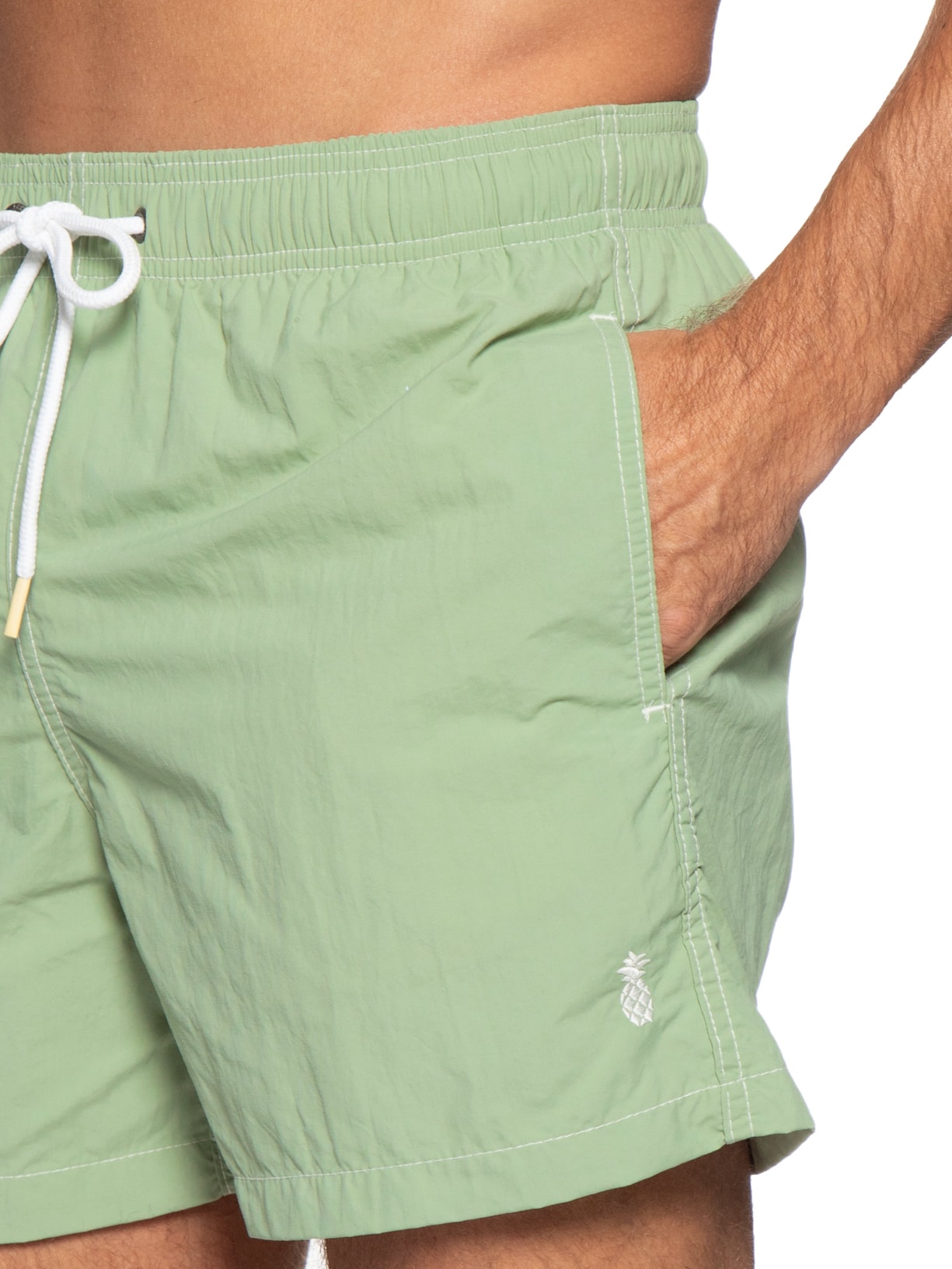 Short Masculino Liso De Praia Verde Pineapple