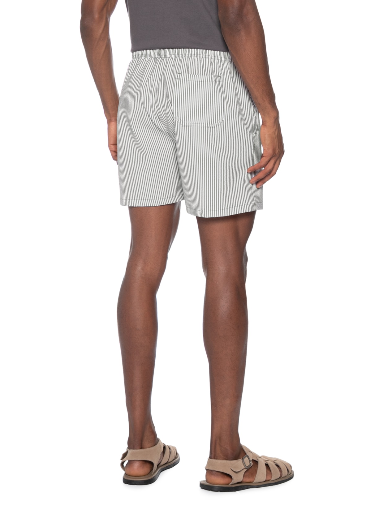 Short Masculino Listrado Cinza Basiq Men