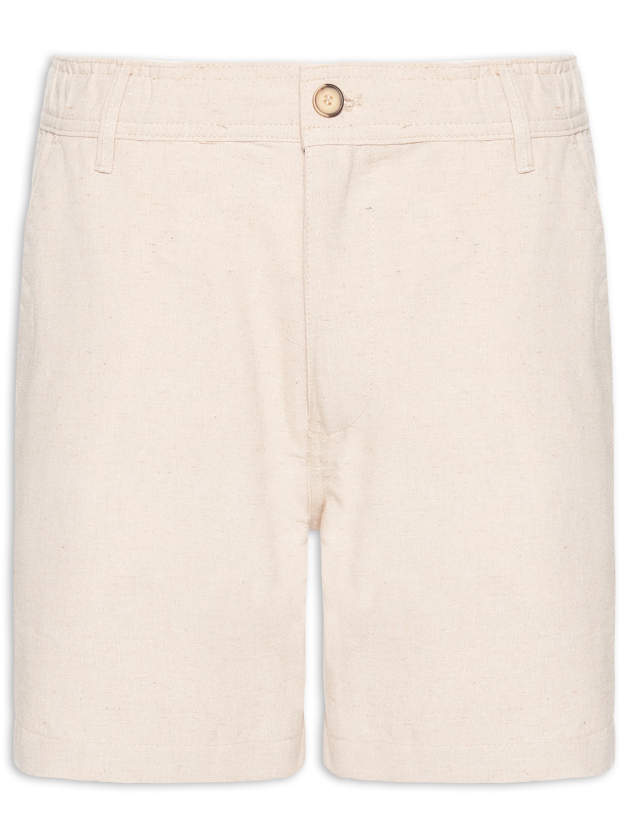 Short Masculino Médio Linen Elástico - Bege