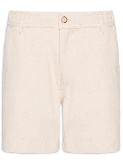 Short Masculino Médio Linen Elástico - Bege