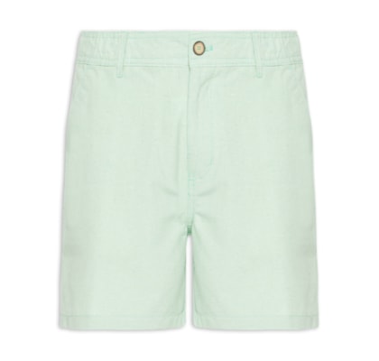 Short Masculino Médio Linen Elástico - Verde