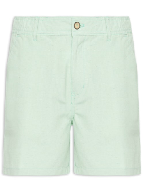 Short Masculino Médio Linen Elástico - Verde