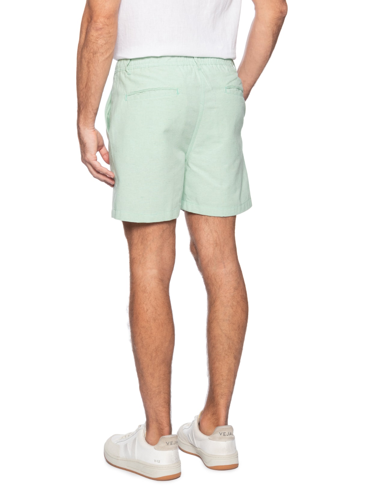 Short Masculino Médio Linen Elástico Verde '2 Essential