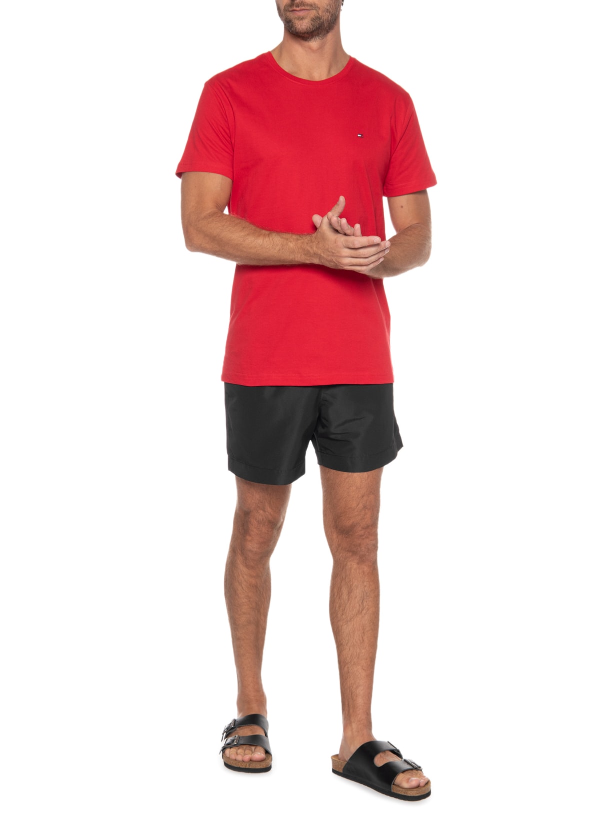 Short Masculino Medium Drawstring Nos Preto Tommy Hilfiger