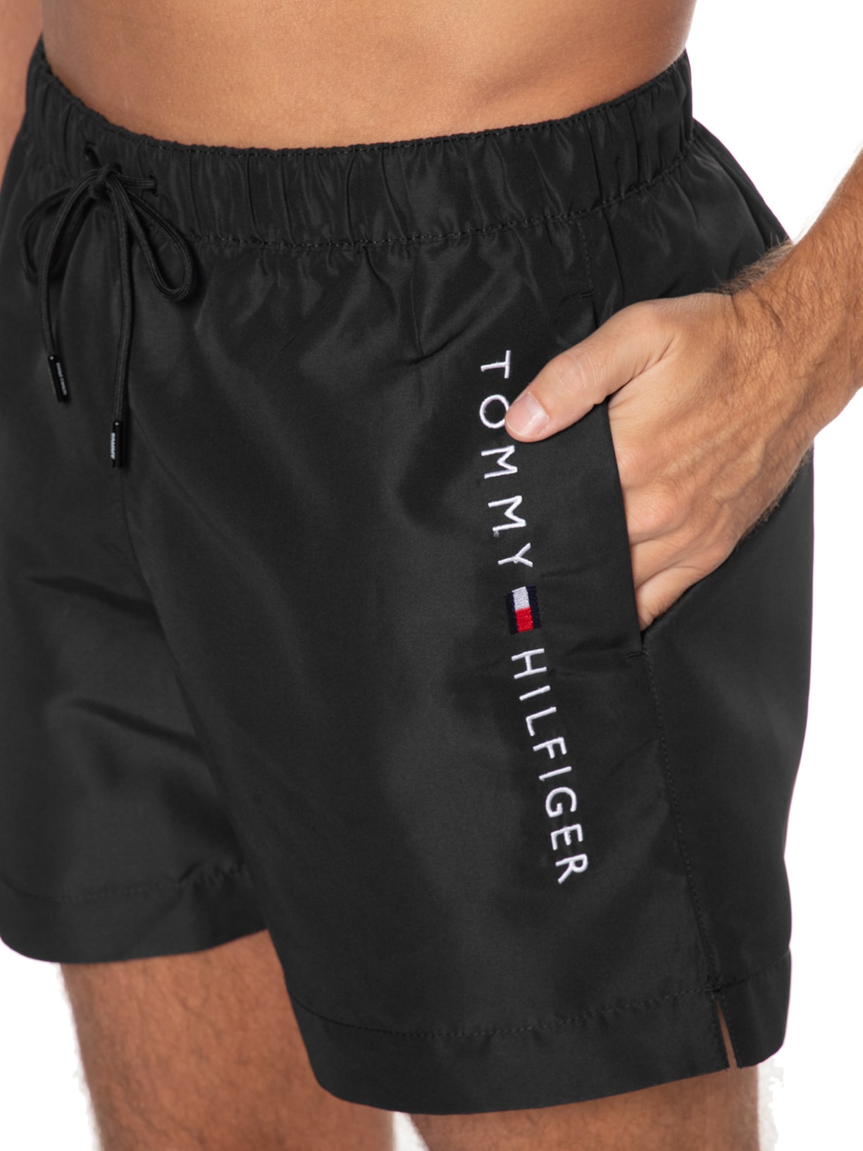 Short Masculino Medium Drawstring Nos Preto Tommy Hilfiger