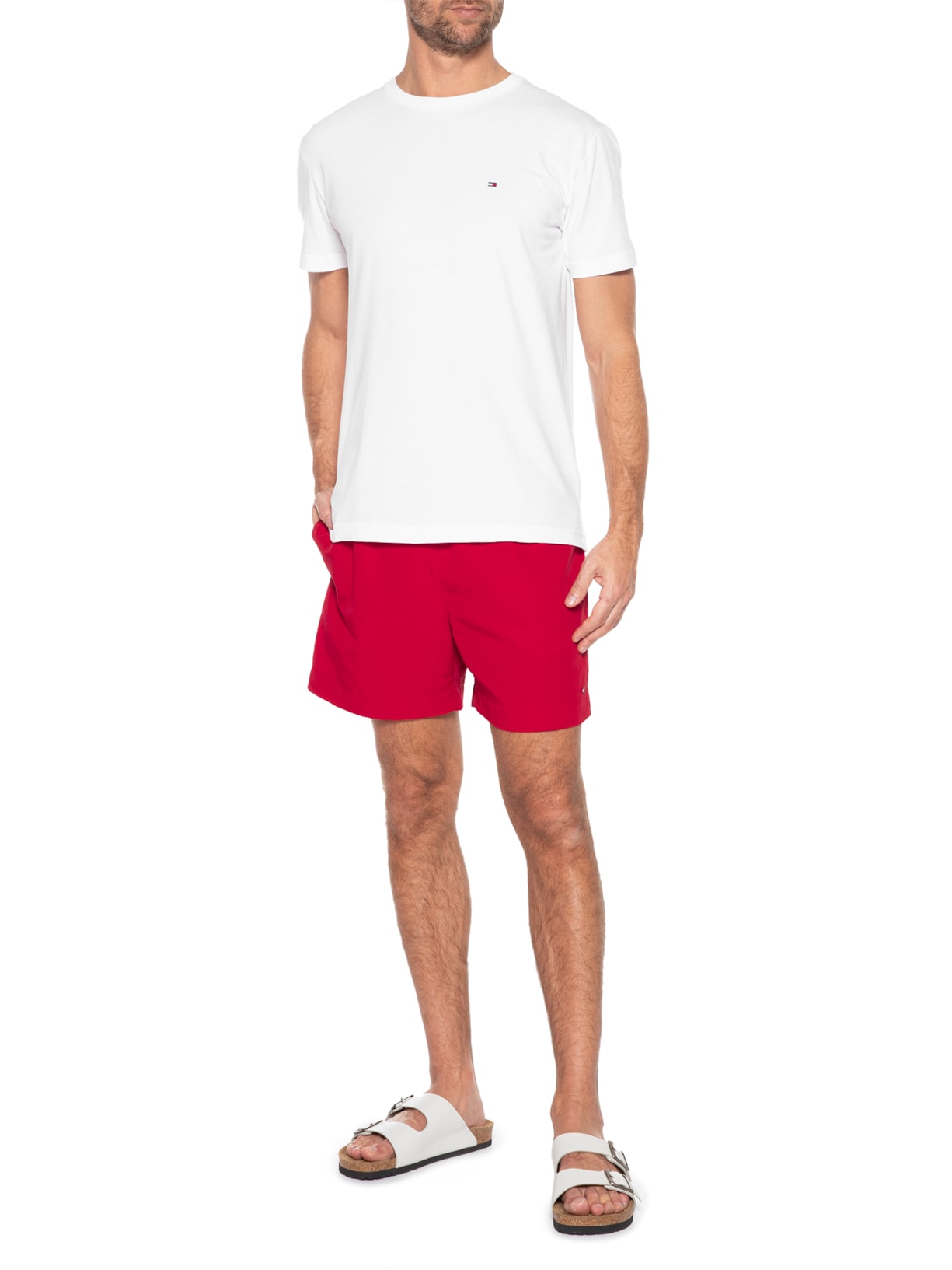 Short Masculino Medium Drawstring Vermelho Tommy Hilfiger