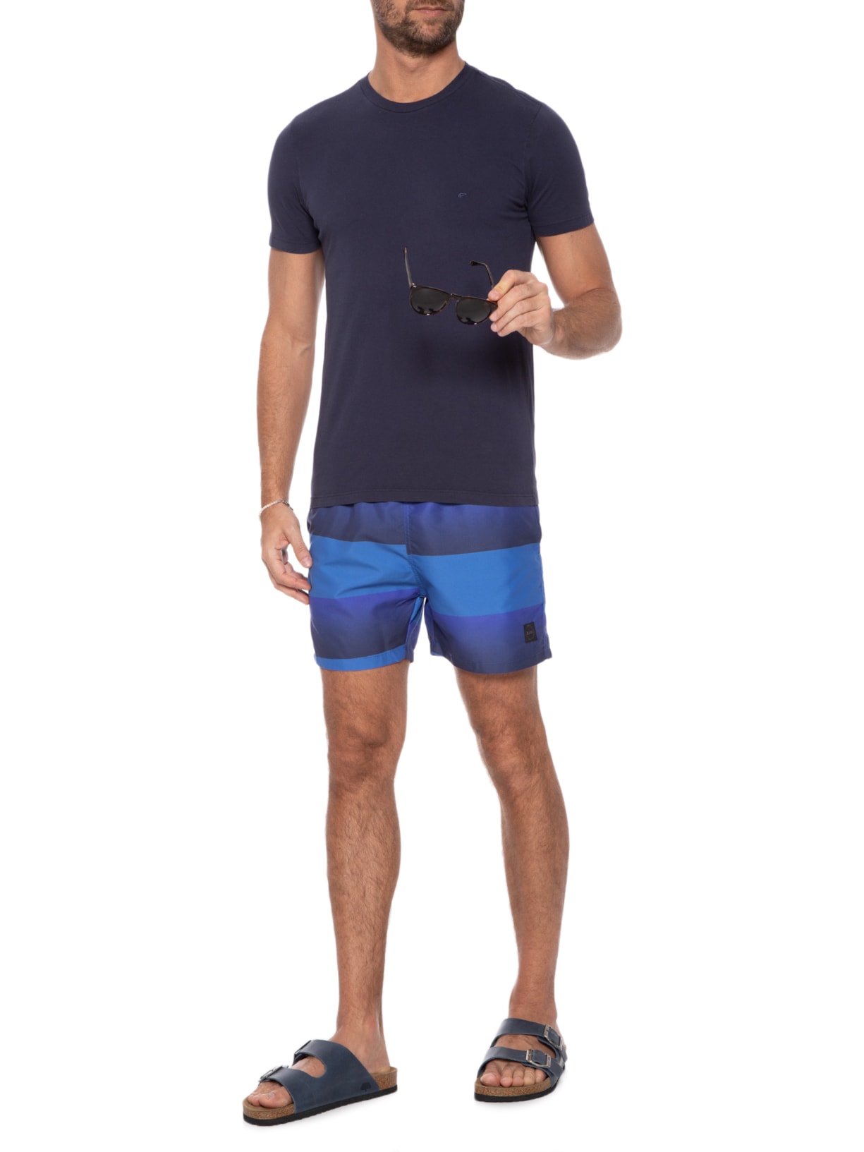 Short Masculino Nylon Beach Gradient Stripes Azul Ellus