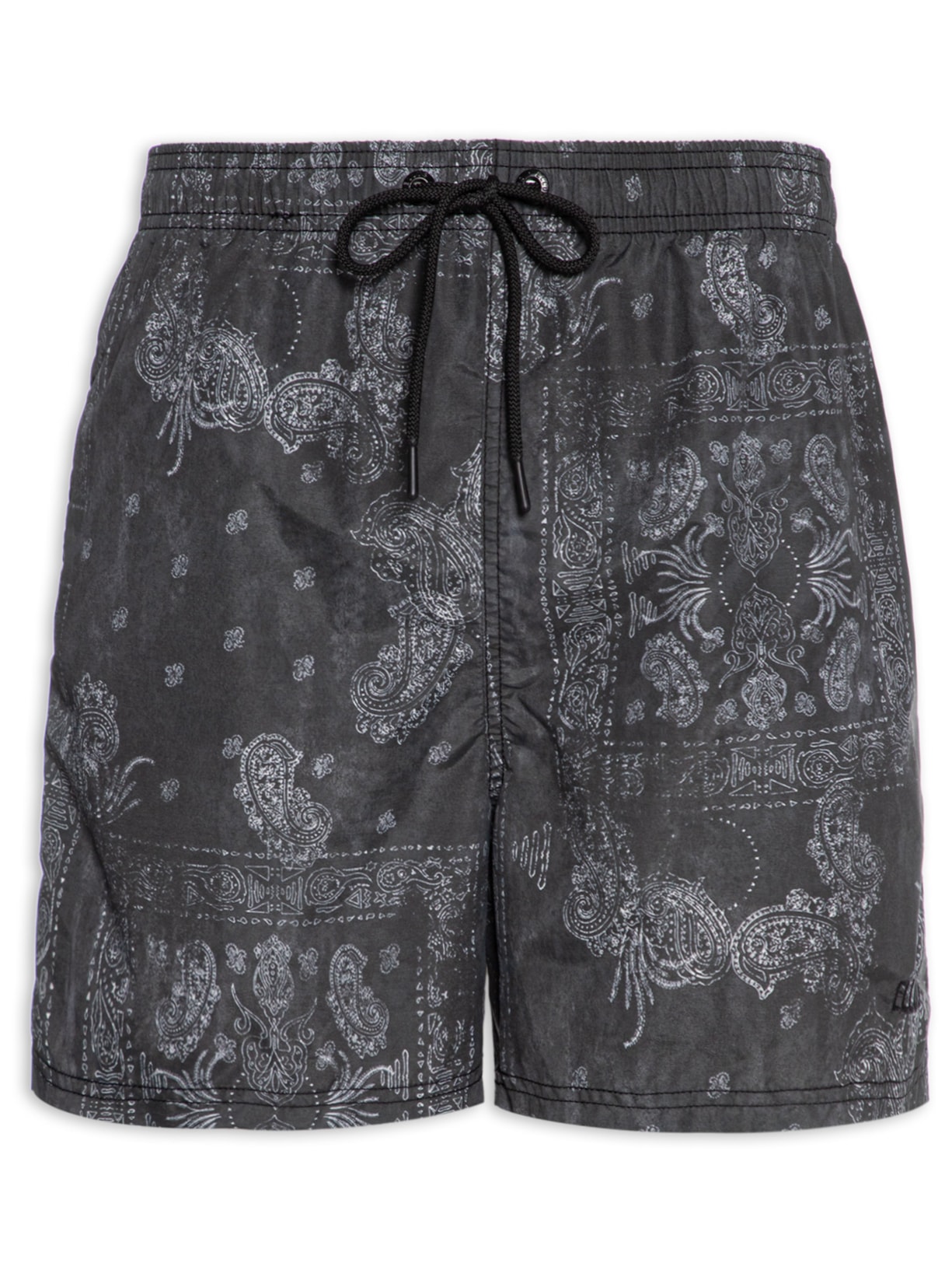 Short Masculino Nylon Beach Trucker Bandanna - Preto