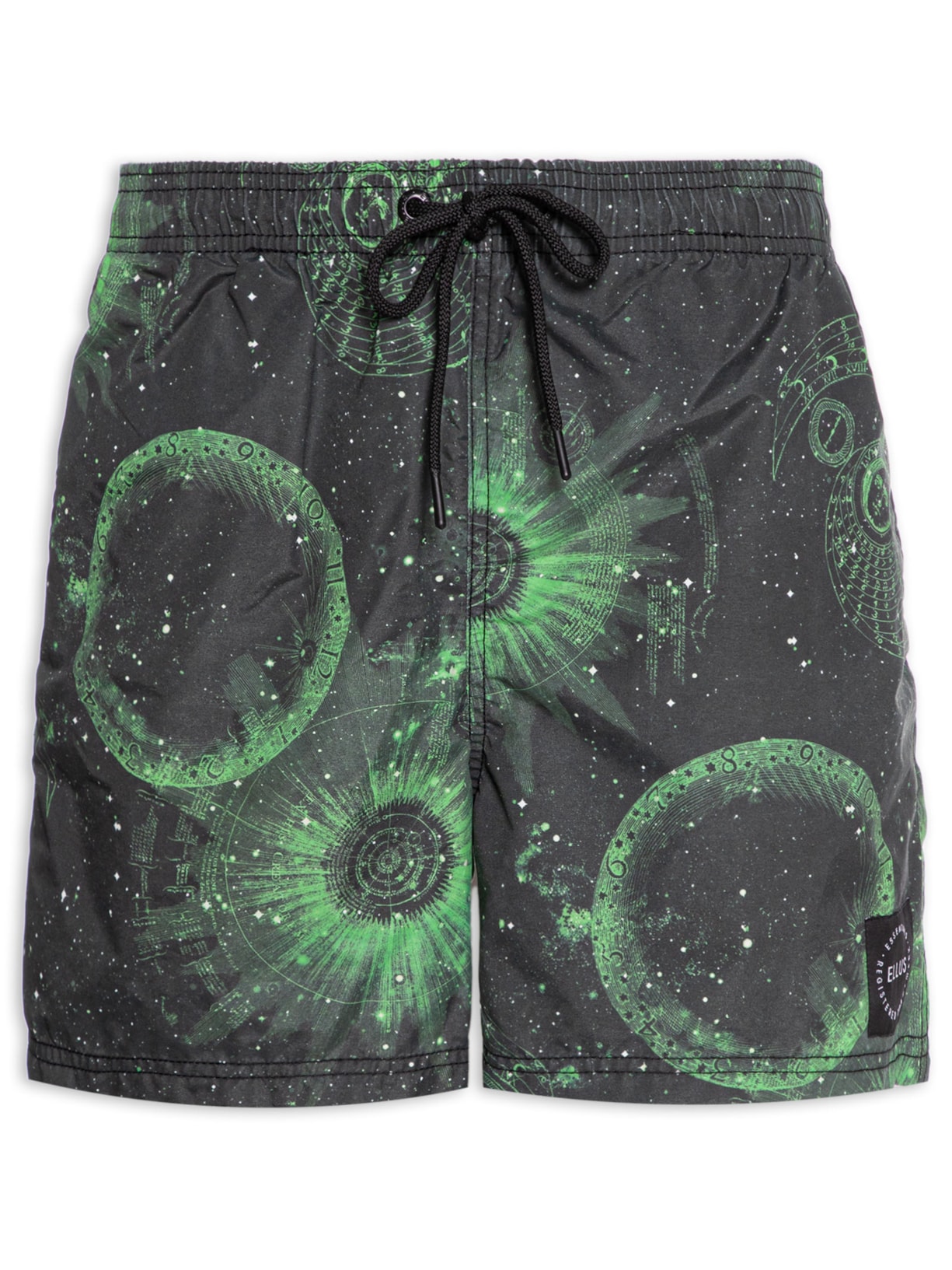Short Masculino Nylon Beach Trucker Mystical Space - Verde