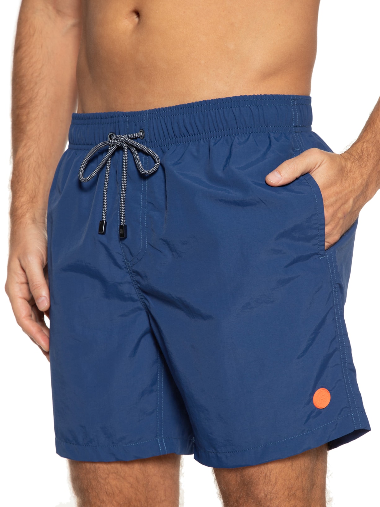 Short Masculino Poliamida Liso Azul Jab