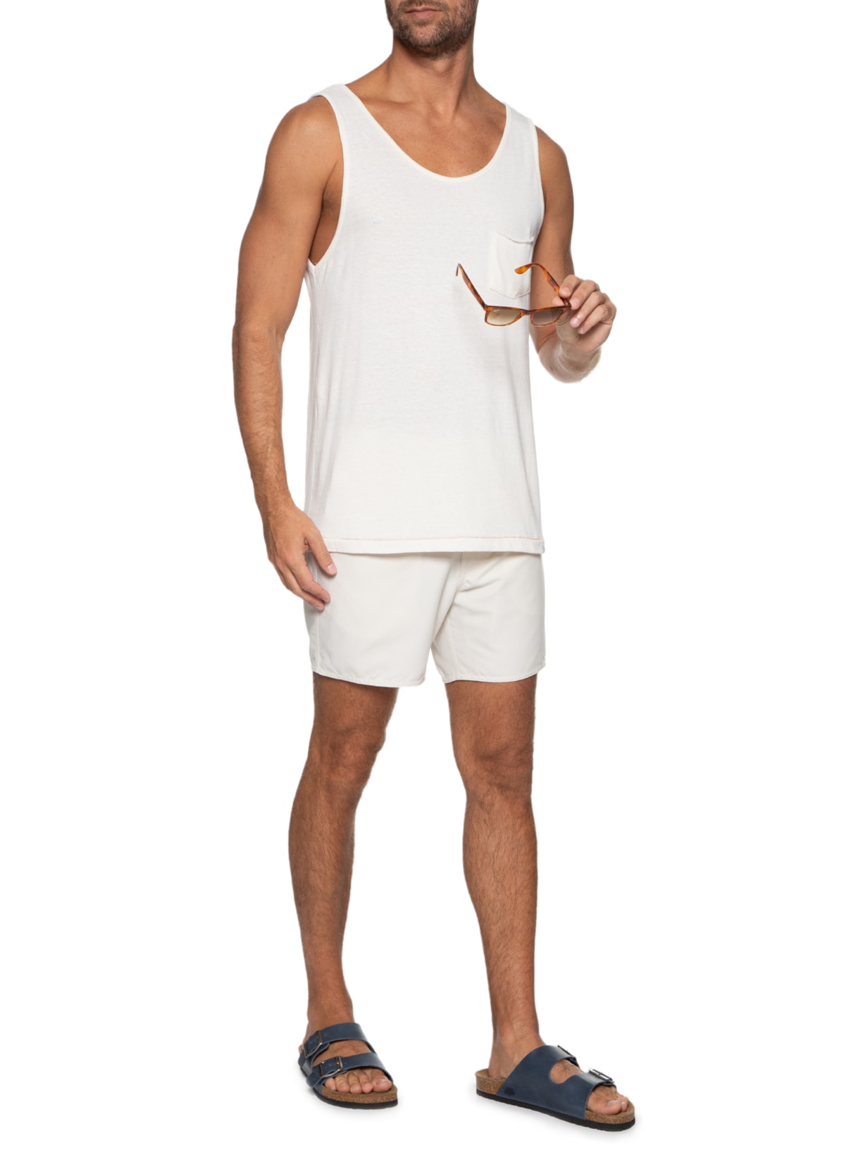 Short Masculino Positano- Off White  Pineapple