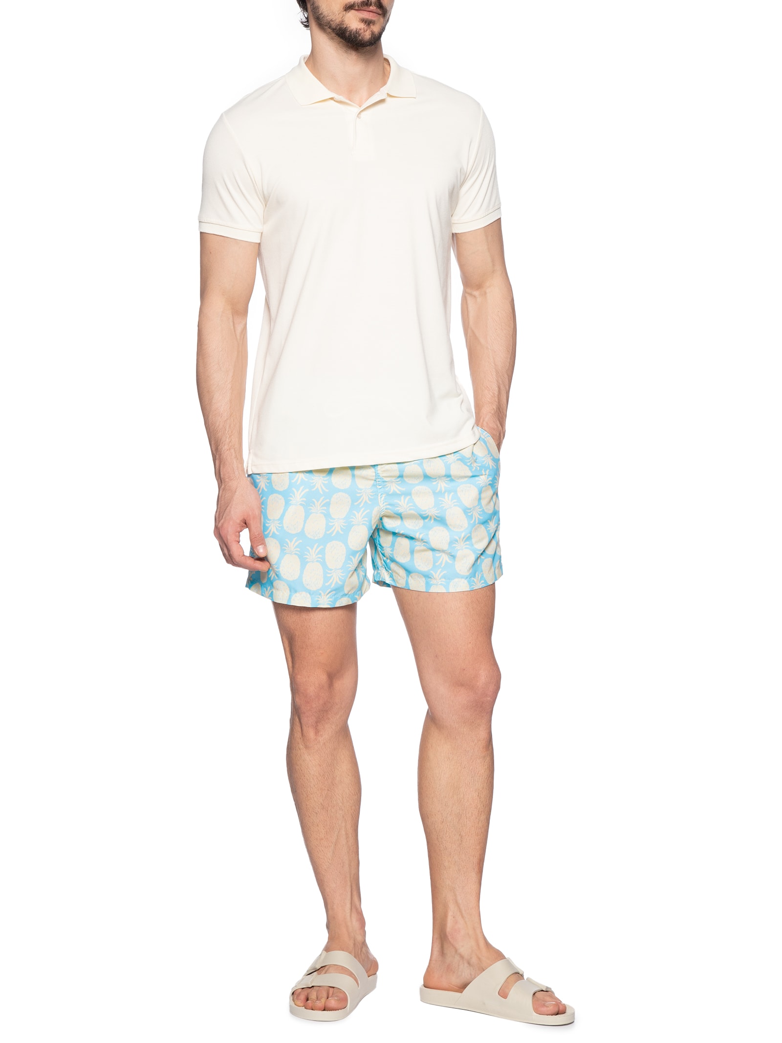 Pineapple - Short Masculino Praia Abacaxi - Azul