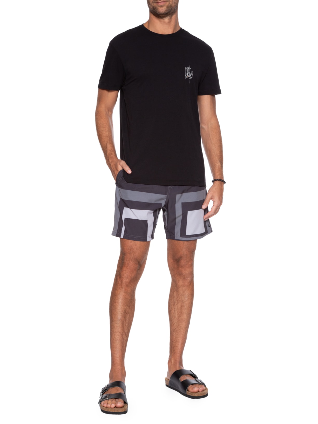 Short Masculino Praia Albers Preto Foxton