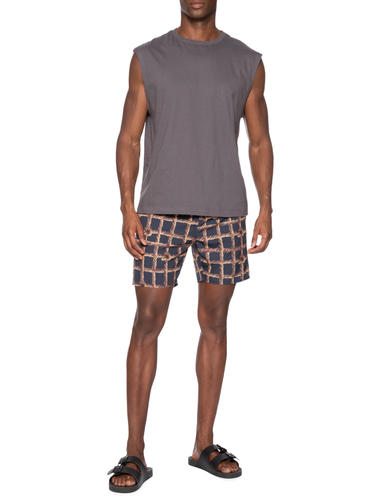 Short Masculino Praia Estampa Corda Nó Azul Sergio K