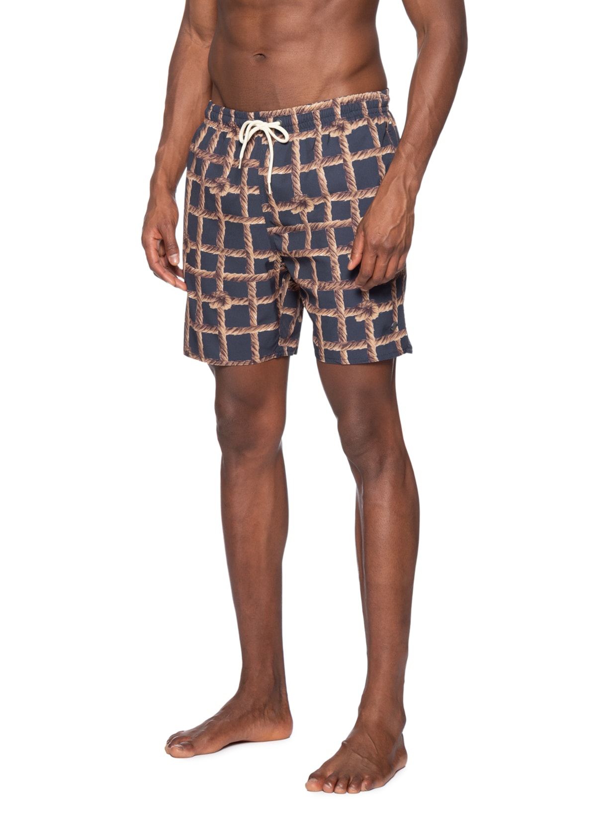 Short Masculino Praia Estampa Corda Nó Azul Sergio K