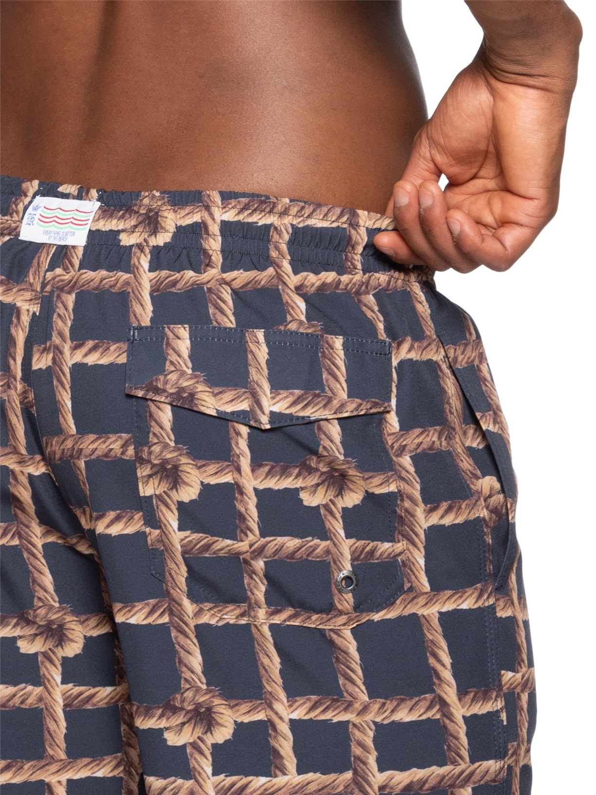 Short Masculino Praia Estampa Corda Nó Azul Sergio K