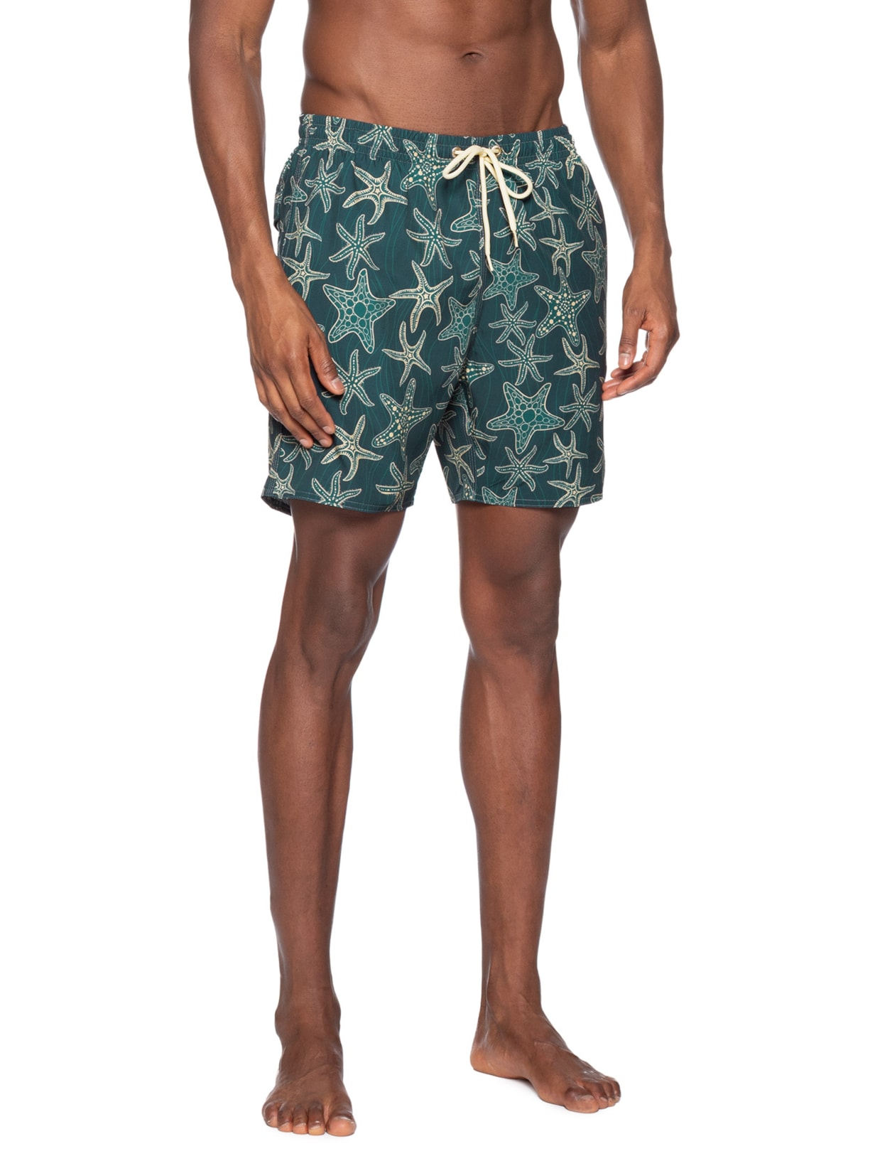 Short Masculino Praia Estampa Estrela Do Mar Texture Azul Sergio K