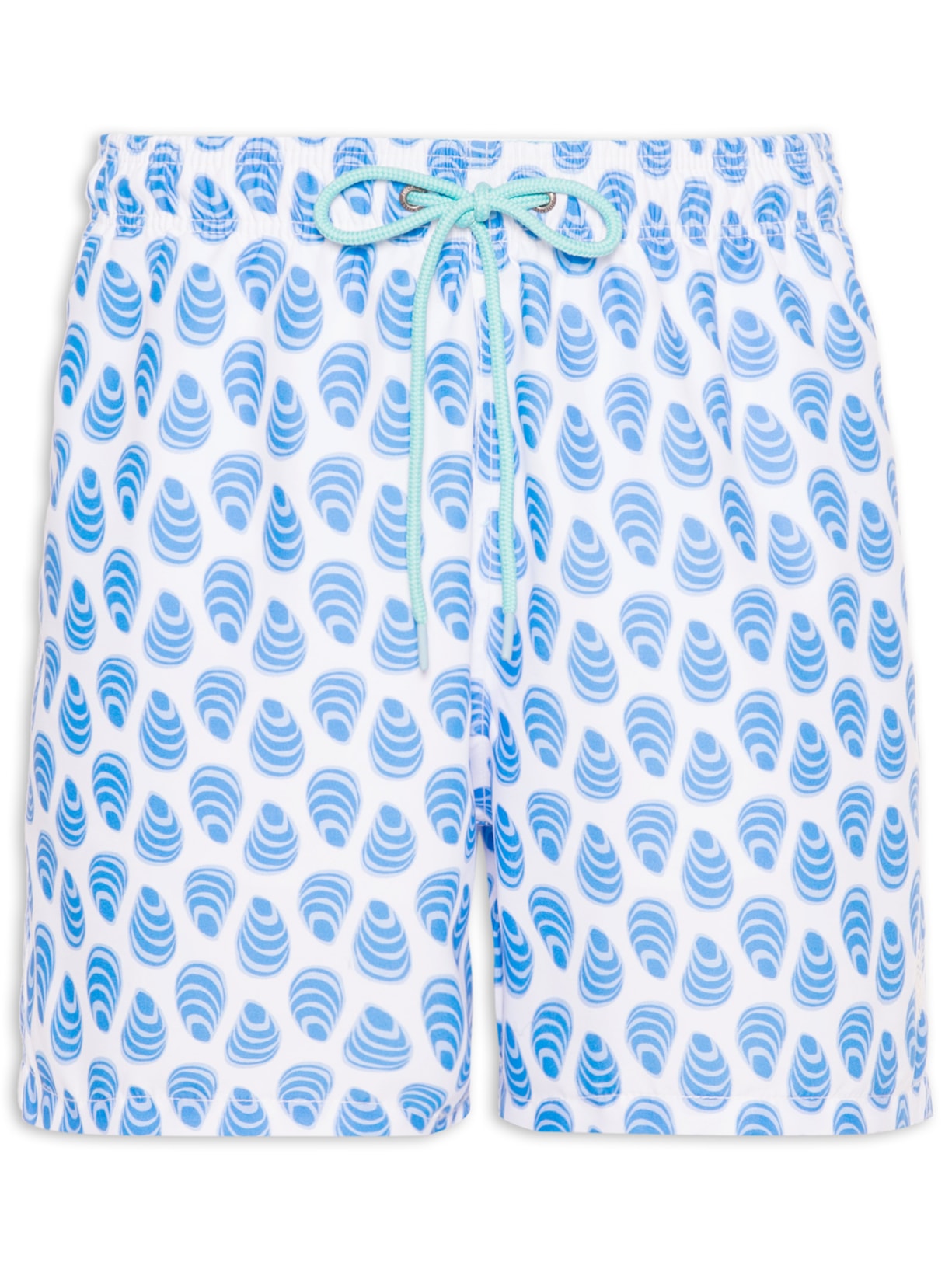 Short Masculino Praia Estampa Mariscos - Azul