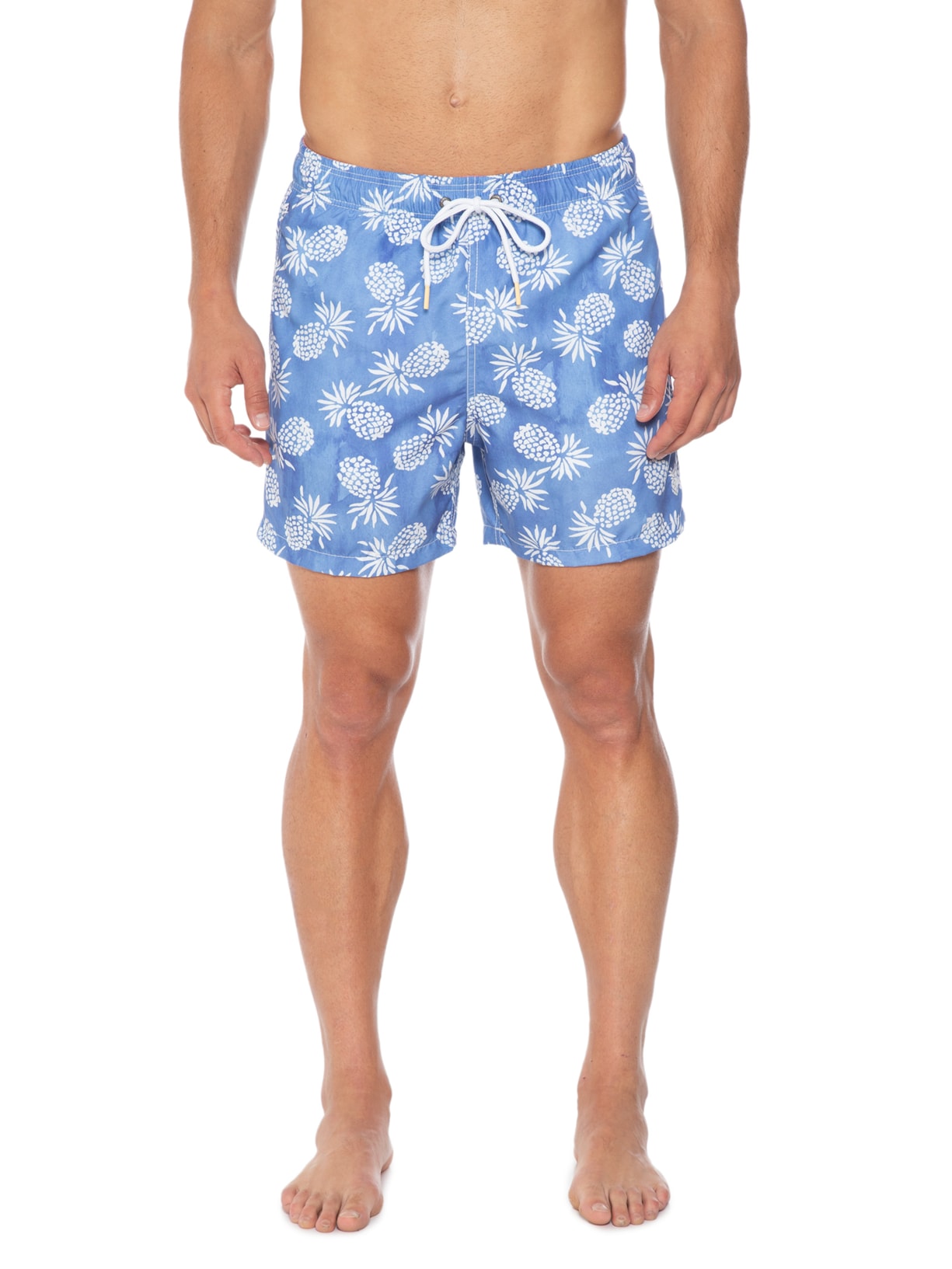 Short Masculino Praia Estampado Abacaxi Azul Pineapple