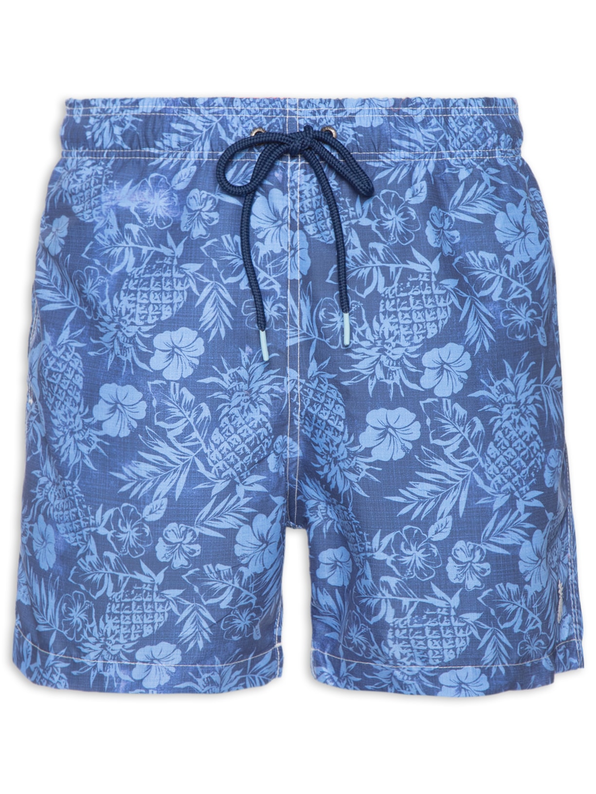 Short Masculino Praia Estampado Abacaxi - Azul
