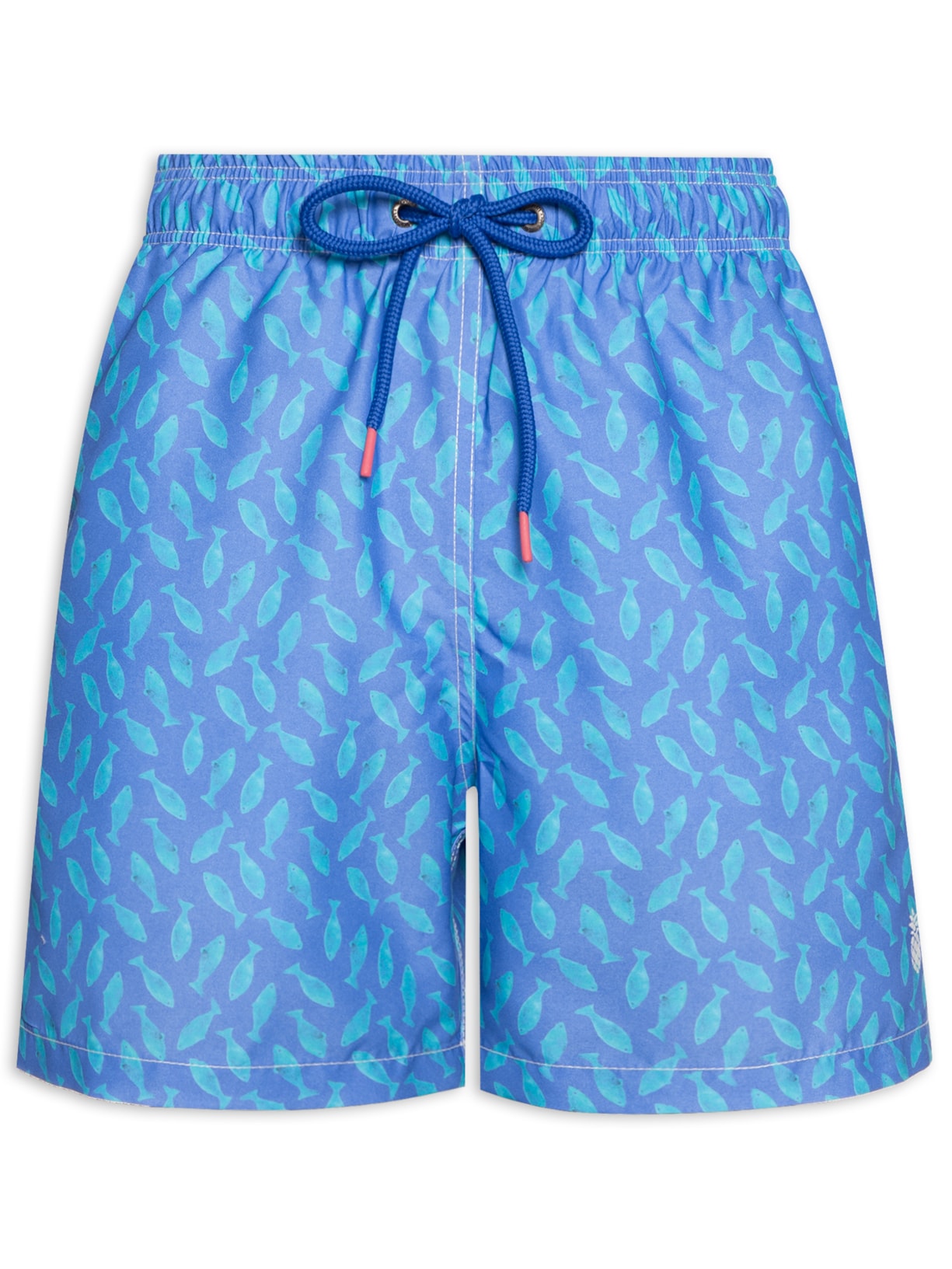 Short Masculino Praia Estampado Abacaxi - Azul
