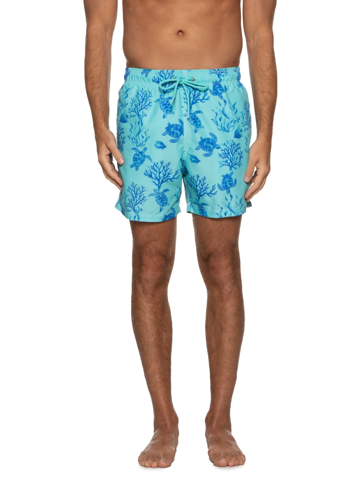 Pineapple Short Masculino Praia Estampado Fundo Do Mar Verde