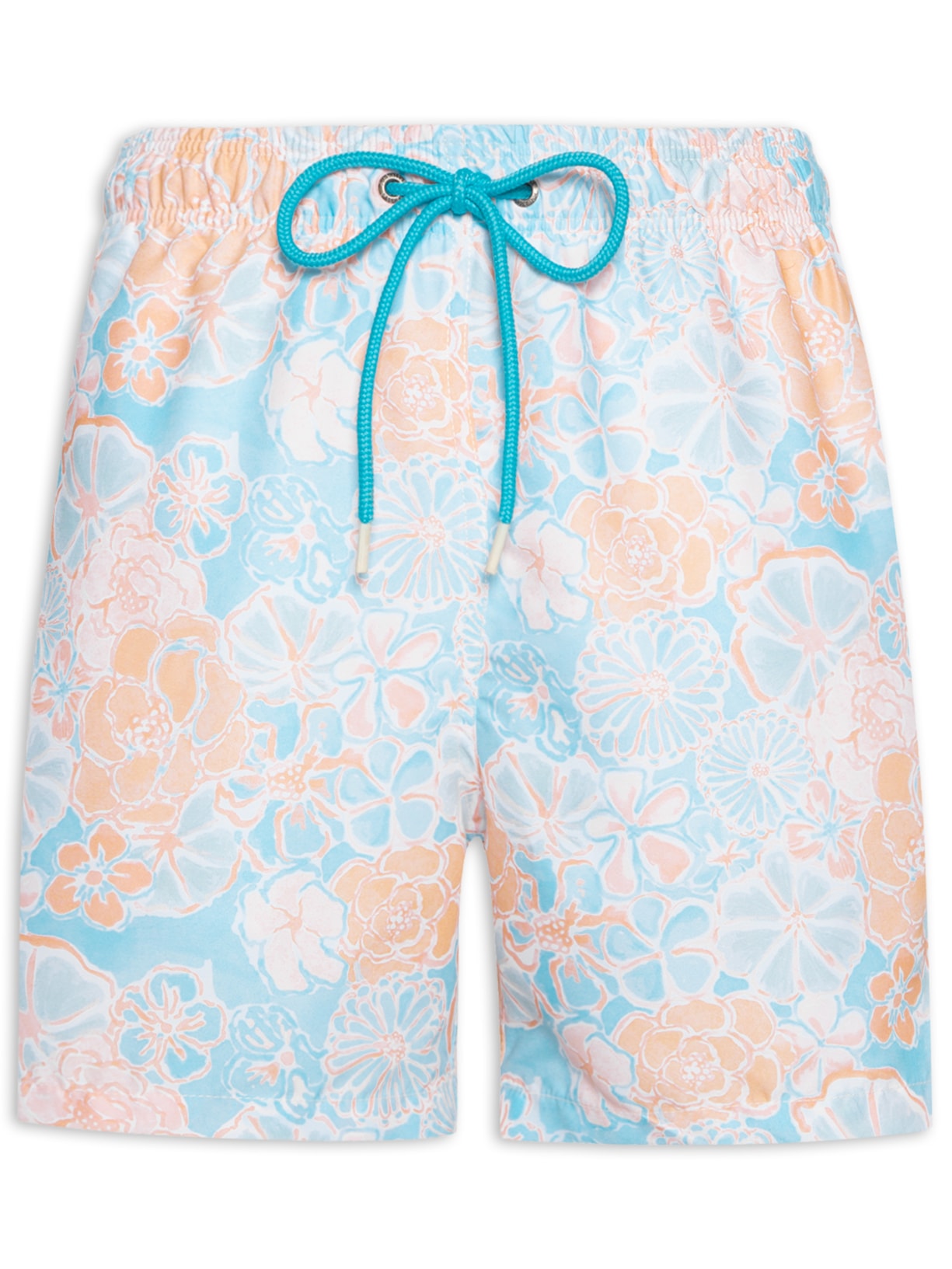 Short Masculino Praia Estampado Garden - Laranja