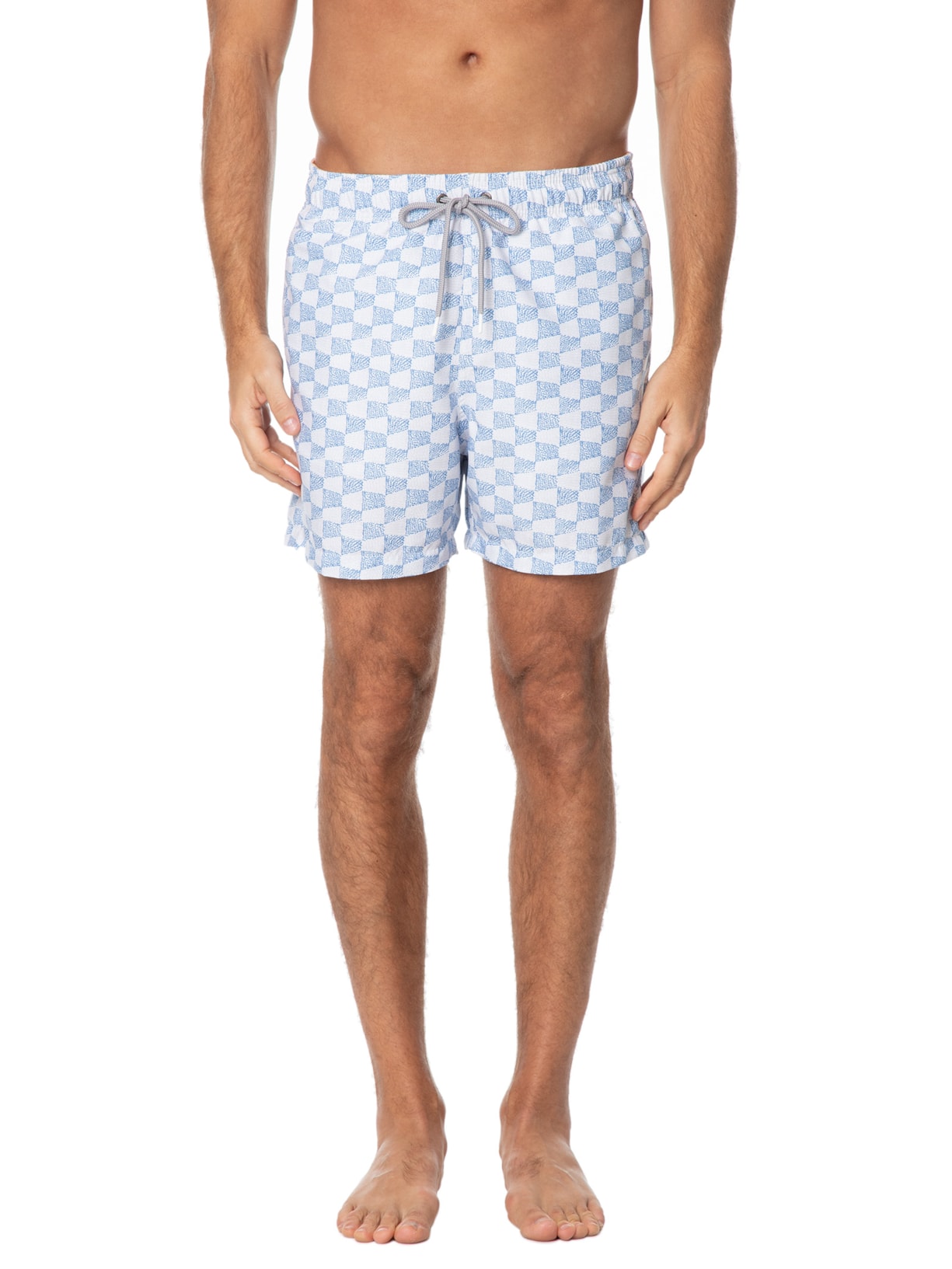 Short Masculino Praia Estampado Geometric Azul Pineapple