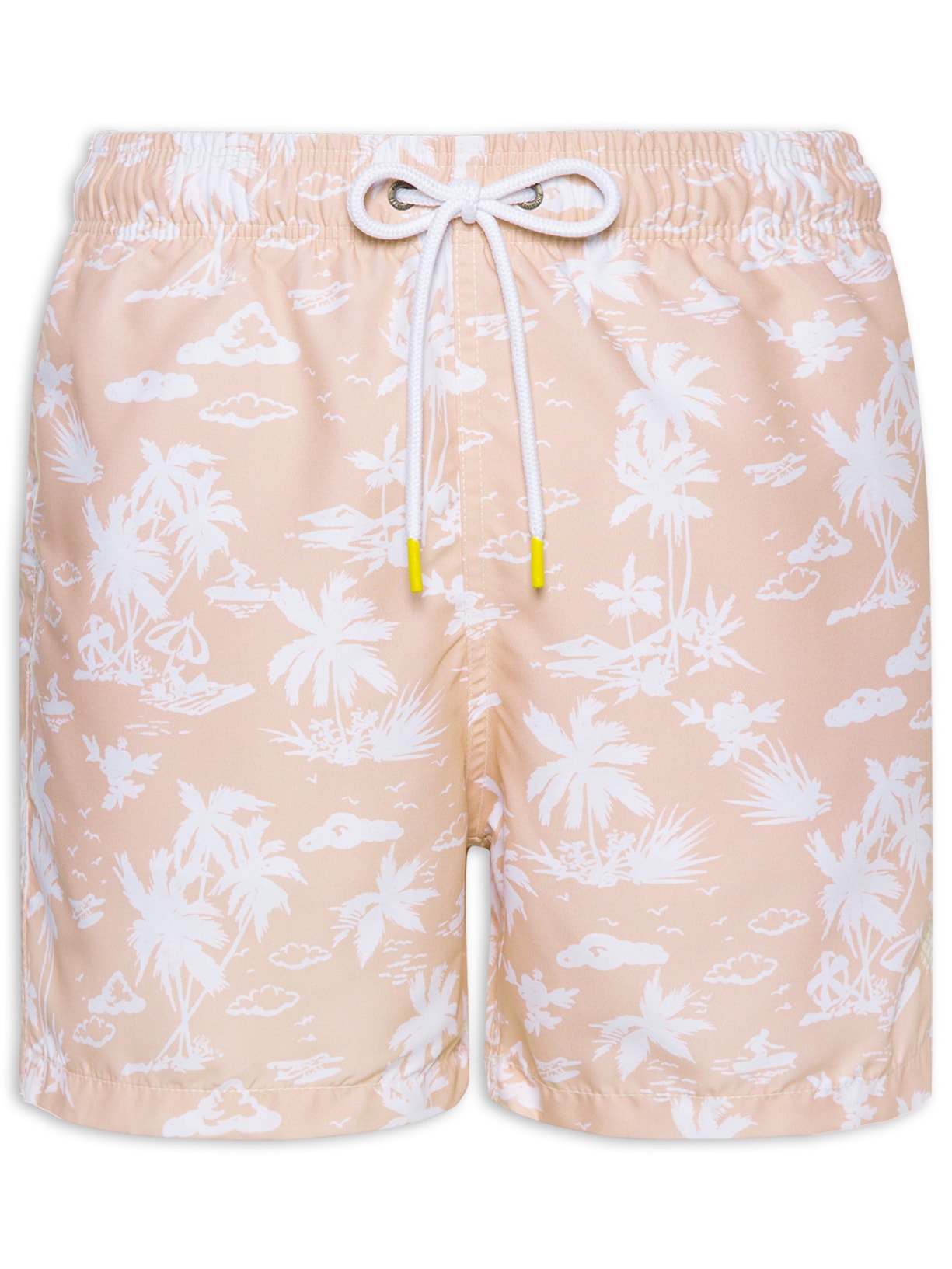 Short Masculino Praia Estampado Hawaii - Laranja