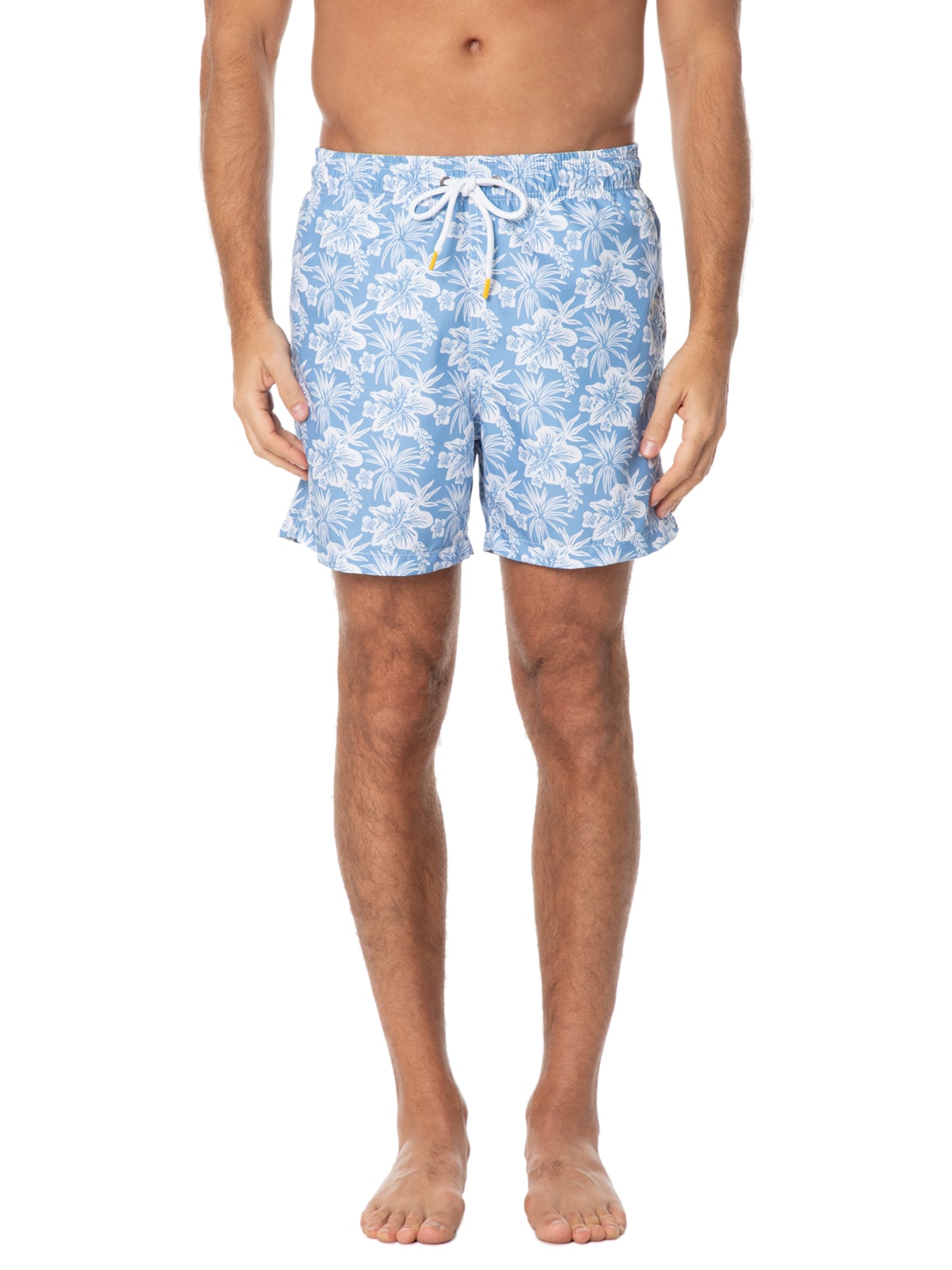 Short Masculino Praia Estampado Hibisco Azul Pineapple
