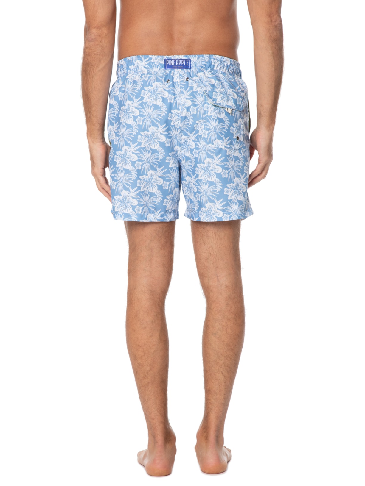 Short Masculino Praia Estampado Hibisco Azul Pineapple