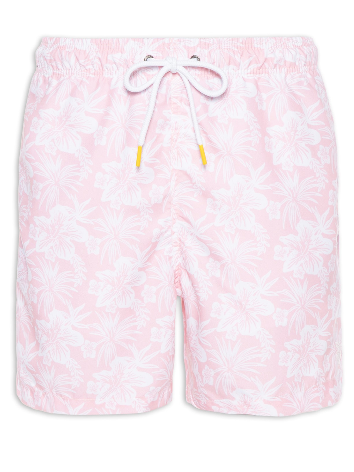 Short Masculino Praia Estampado Hibisco - Rosa
