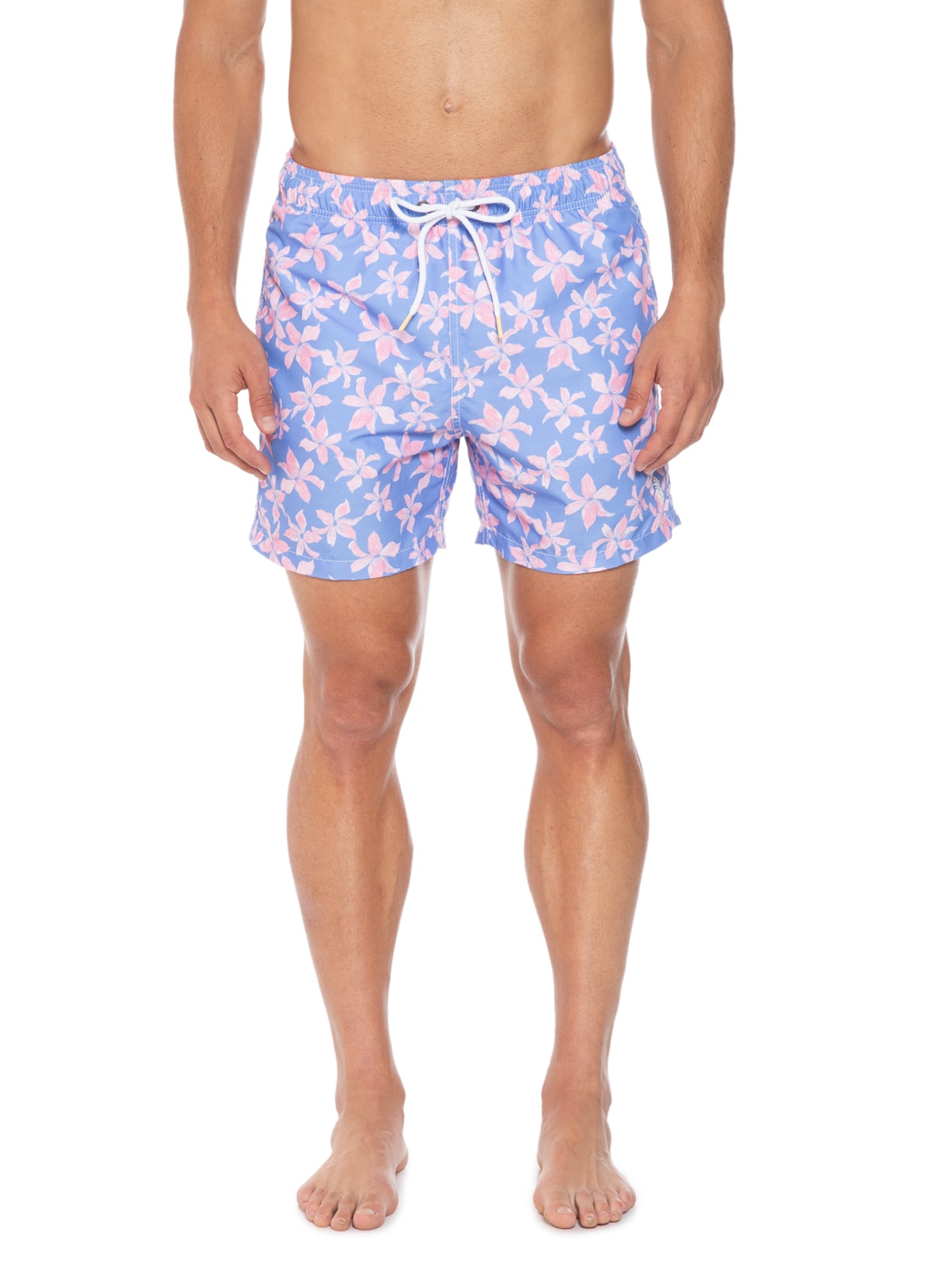 Short Masculino Praia Estampado Lirios Rosa Pineapple