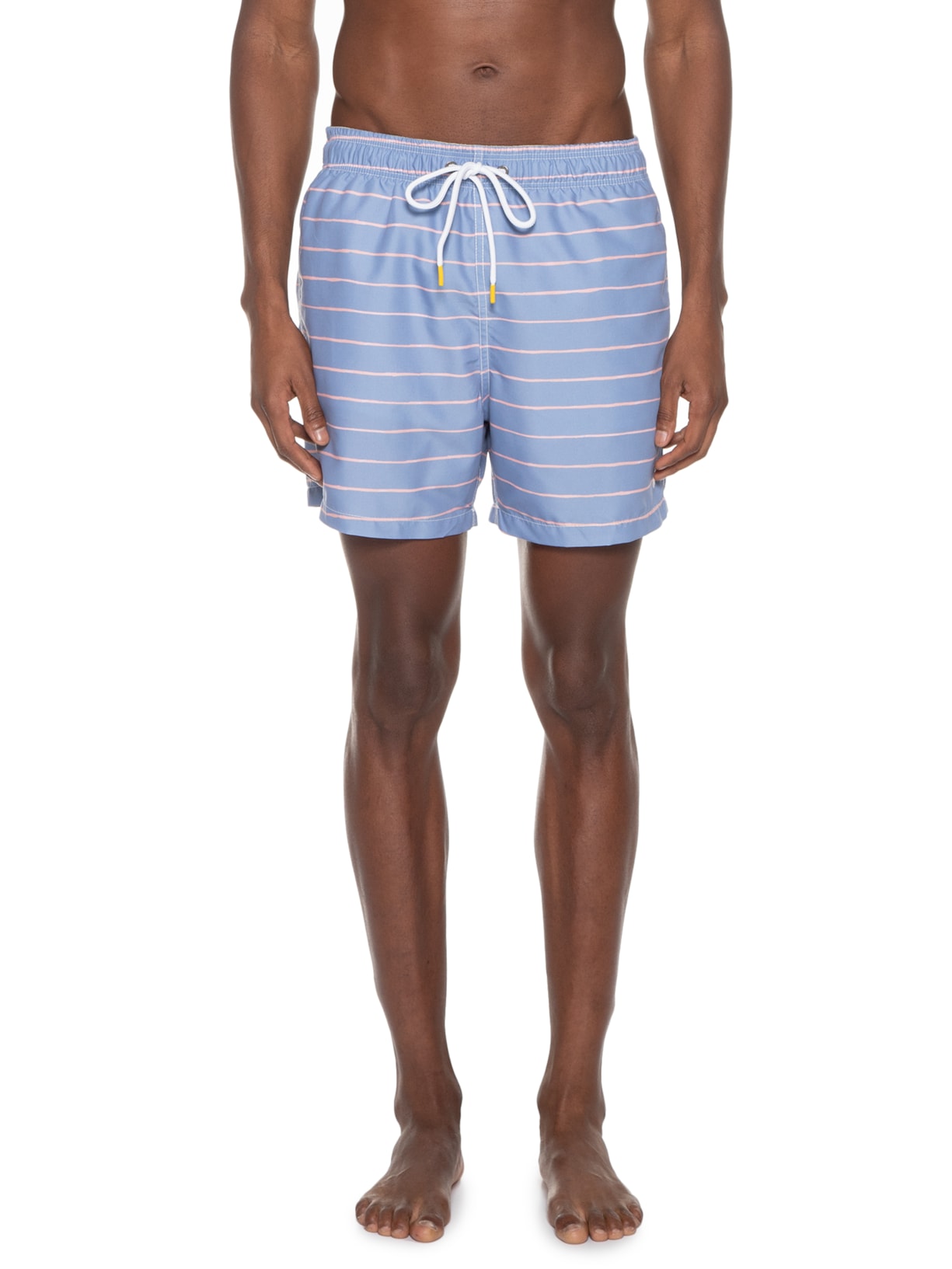 Short Masculino Praia Estampado Listra Fina Azul Pineapple