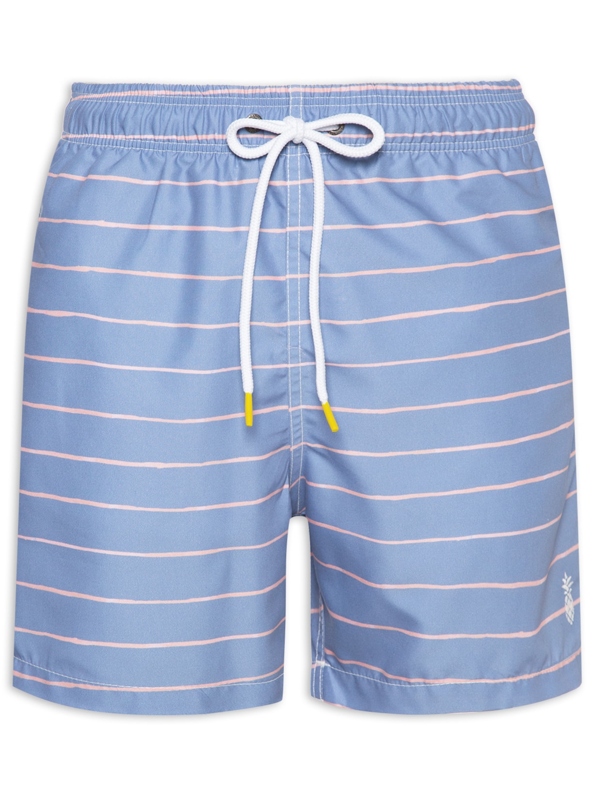 Short Masculino Praia Estampado Listra Fina Azul Pineapple