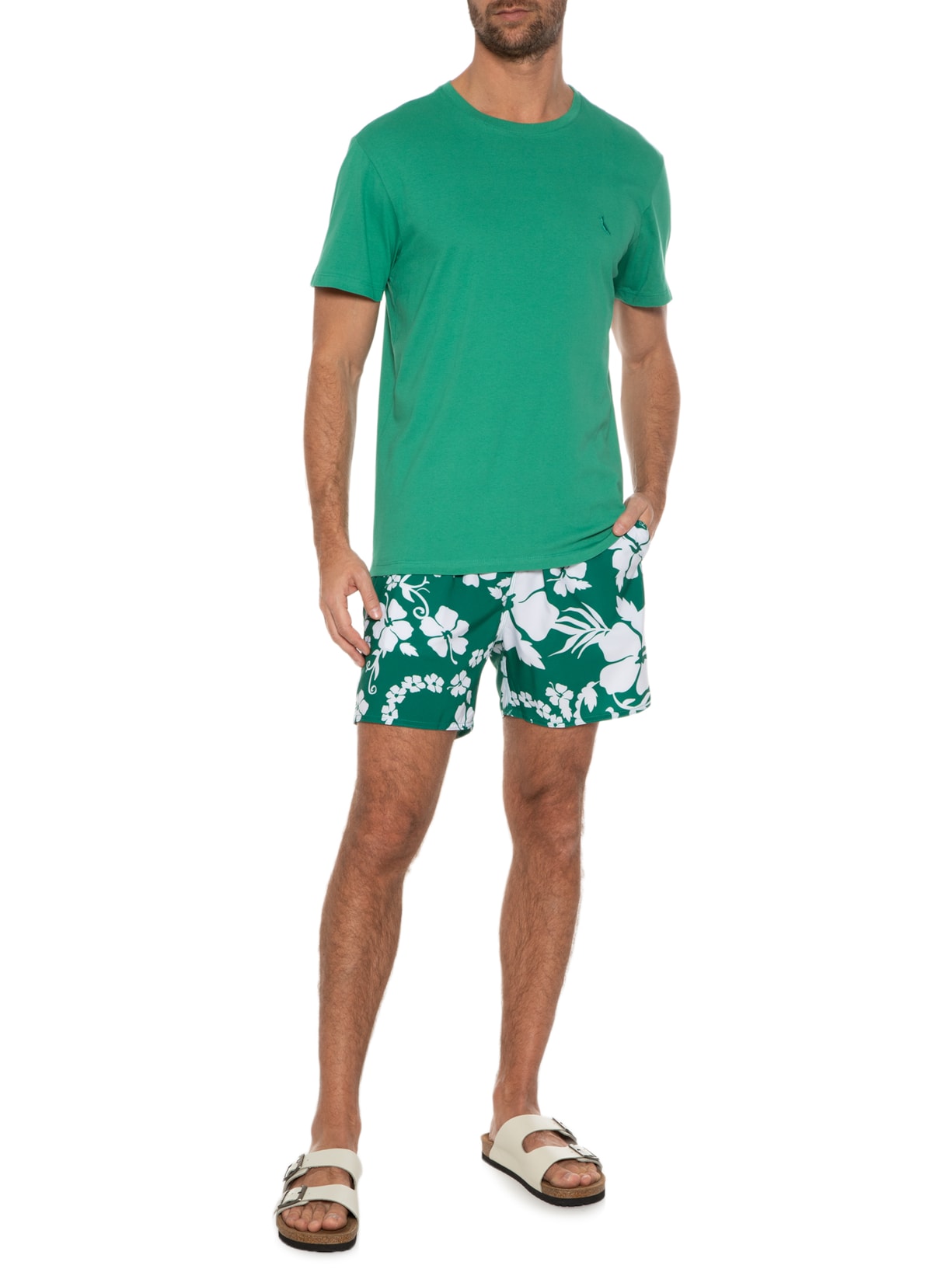Short Masculino Praia Estampado Mana Verde Reserva
