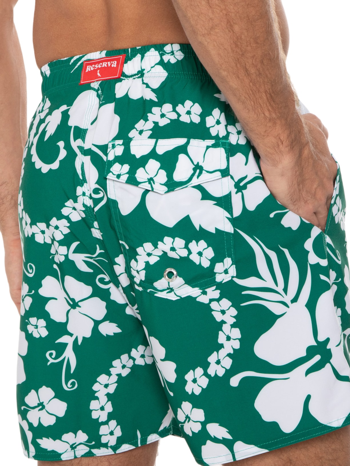 Short Masculino Praia Estampado Mana Verde Reserva