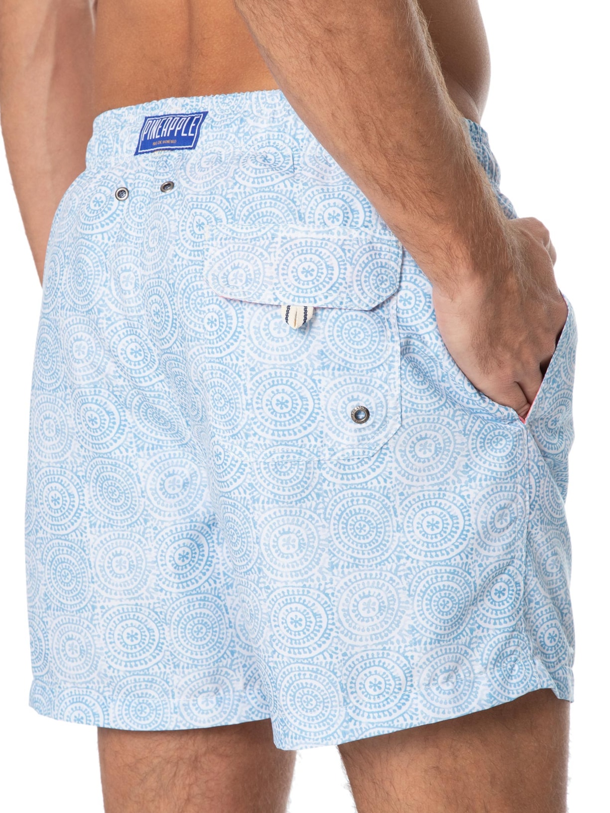 Short Masculino Praia Estampado Mandala Azul Pineapple