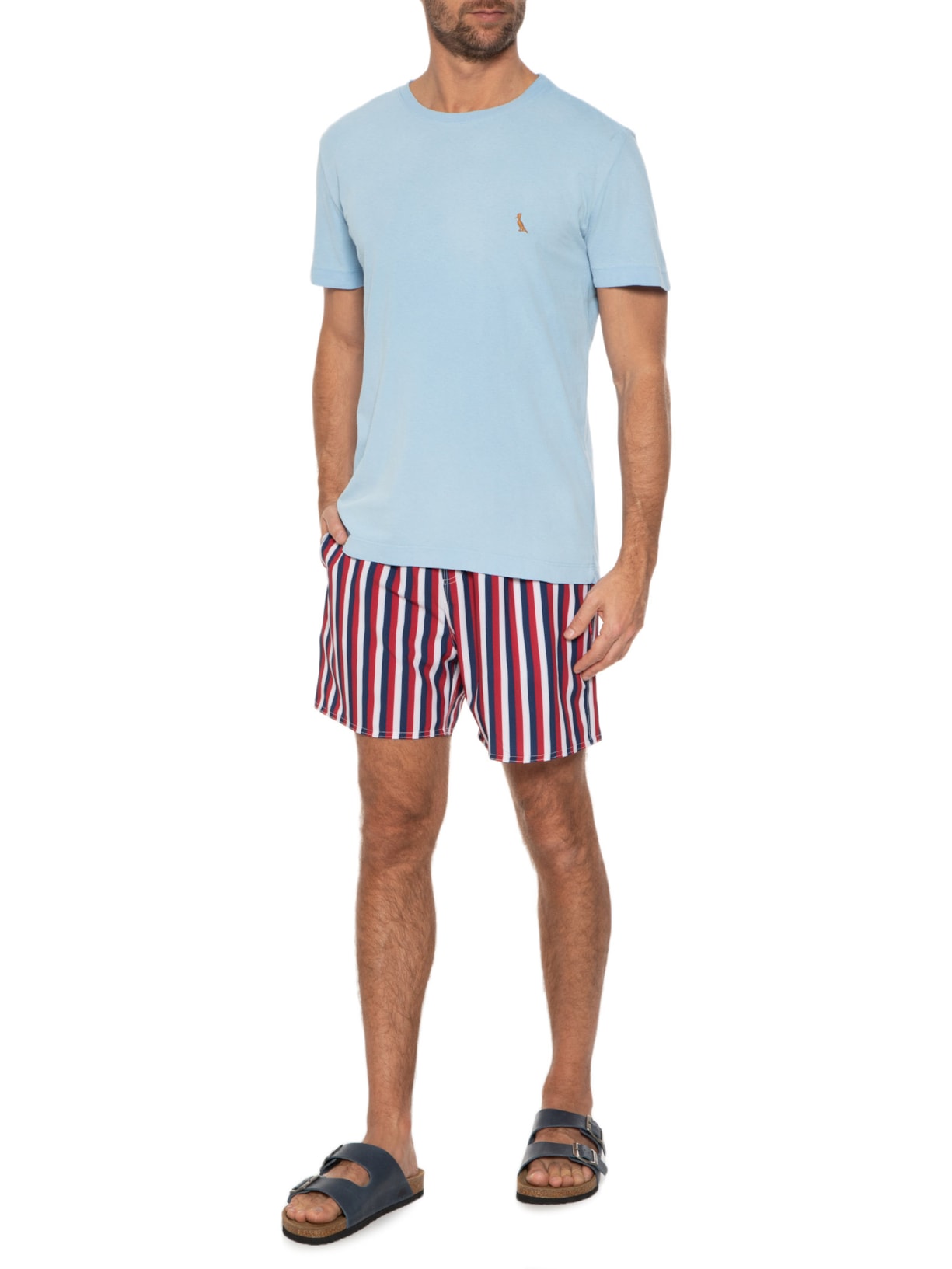 Short Masculino Praia Estampado Marina Ii Vermelho Reserva