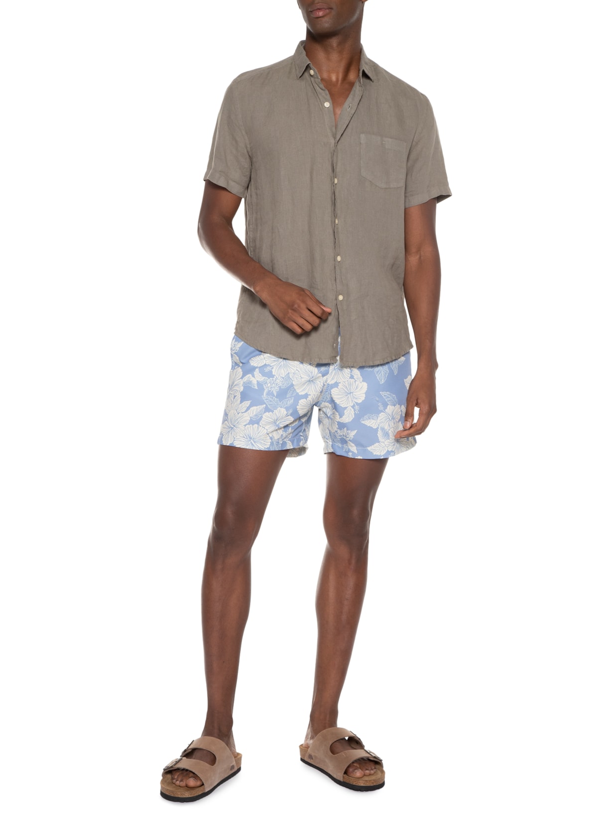 Short Masculino Praia Estampado Maui Azul Pineapple