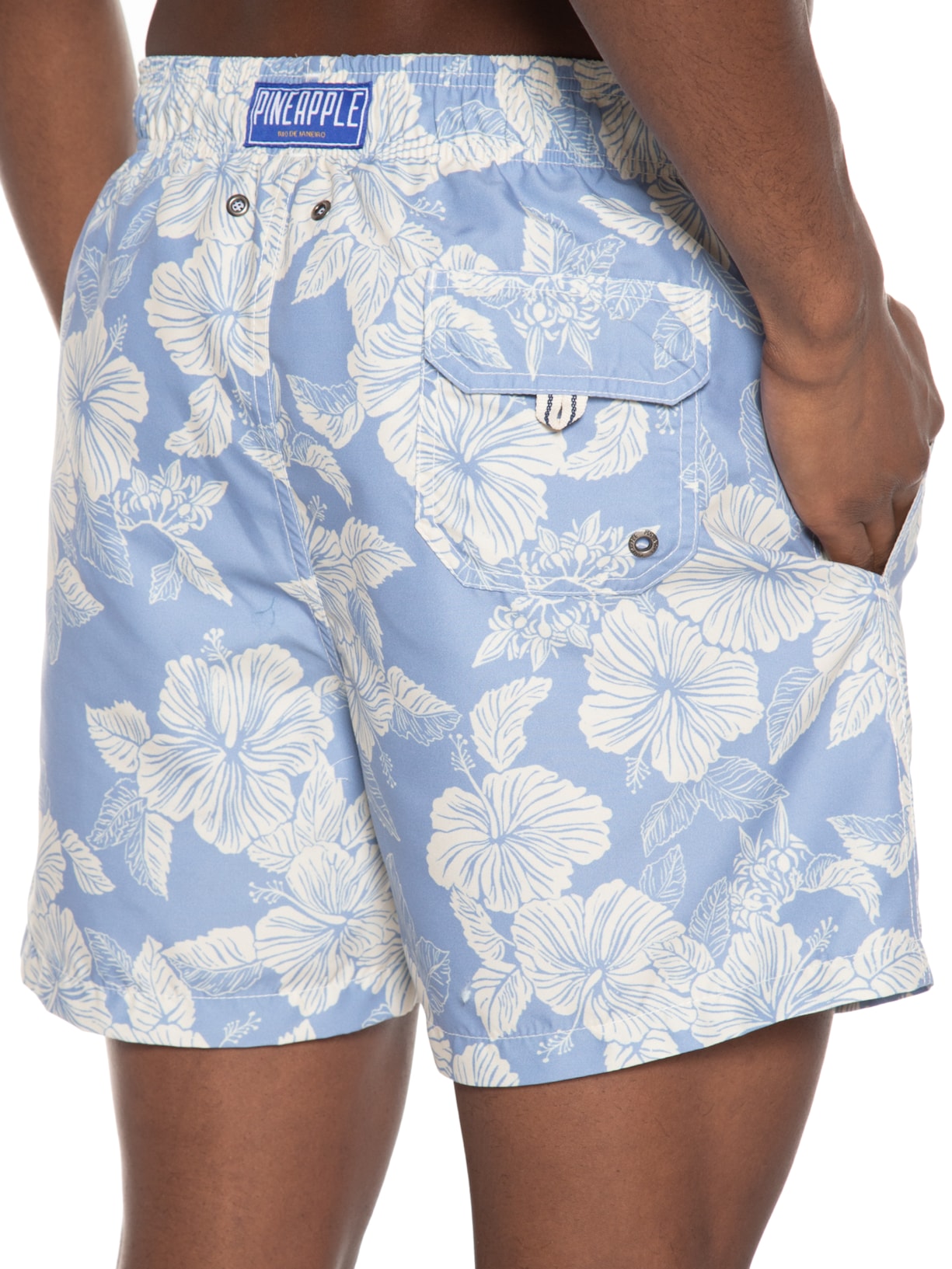 Short Masculino Praia Estampado Maui Azul Pineapple