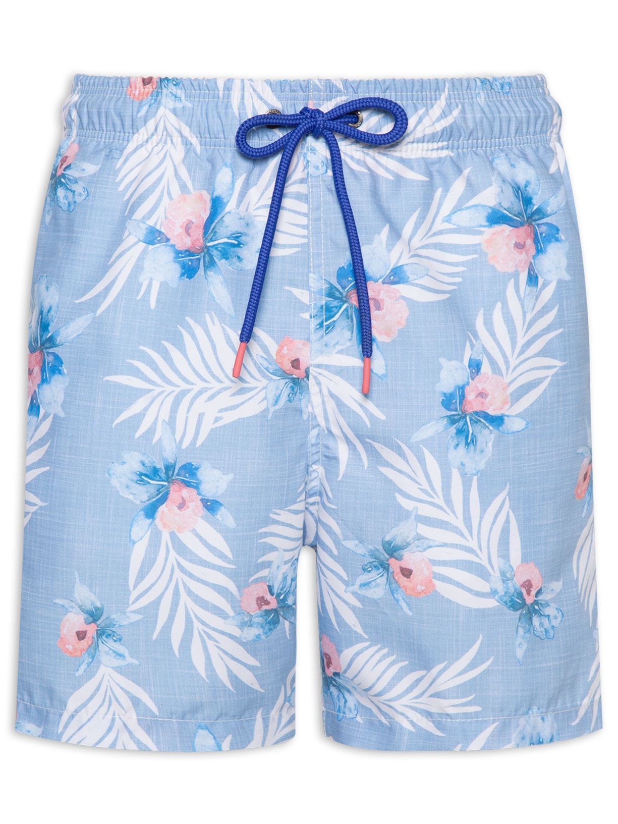 Short Masculino Praia Estampado Mediterranean Flower - Azul