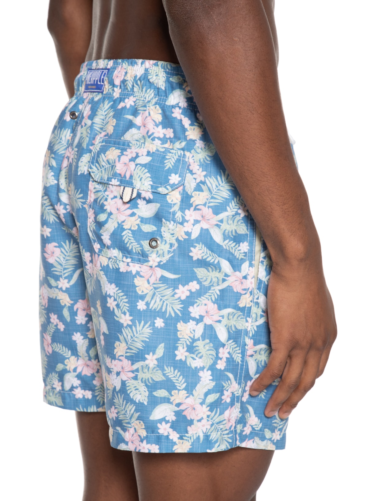 Short Masculino Praia Estampado Mini Garden Azul Pineapple