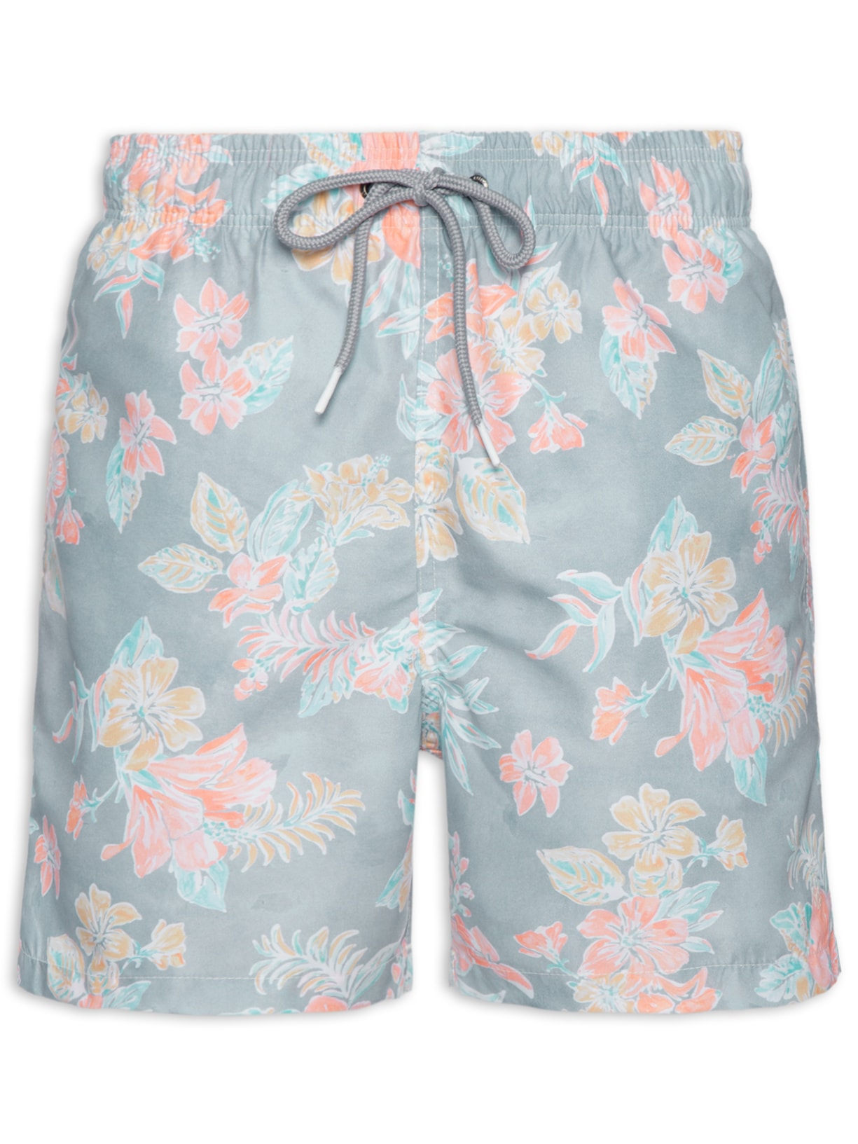Short Masculino Praia Estampado Noronha - Cinza